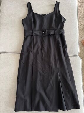 Banana Republic Black Midi Dress with Waist Belt